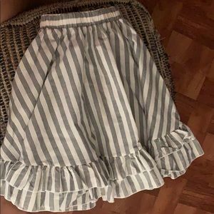 Baileys Blossoms Grey & white Stripe  skirt set